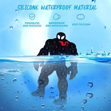 BUTI4WLD Big Size Jumbo Venom Pop Fidget Toys, Sensory Toys for Autistic Children, Spiderman Toy for Anxiety Relief, Favors Toys Gifts Pack for Boys and Girls (Black)