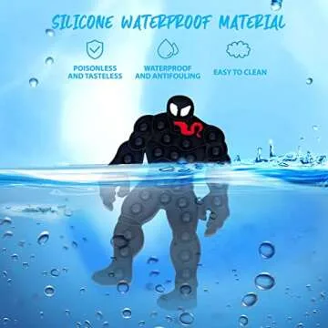 BUTI4WLD Big Size Jumbo Venom Pop Fidget Toys, Sensory Toys for Autistic Children, Spiderman Toy for Anxiety Relief, Favors Toys Gifts Pack for Boys and Girls (Black)