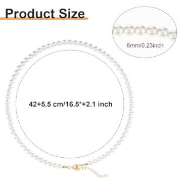 Pearl Necklaces Imitation Pearl Choker Necklace for Women Bridesmaid Jewelry Gift for Wedding Daily Wear, Party (Gold)