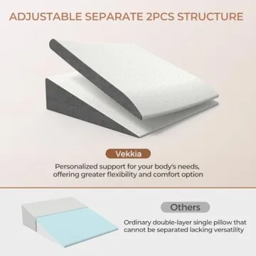 Vekkia Queen Bed Wedge Pillow for Comfortable Sleep