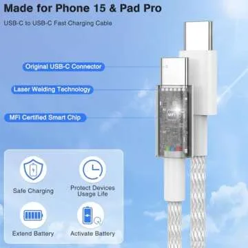 Fast Charging for iPhone 15 16 Pro Max Charger Colorful, 3Pack 20W USB C Fast Chargers Block with 6/6/10ft Long USB C to USB-C Braided Cable Compatible with iPhone 16/15 Pro/15 Plus/iPad Pro 13/12.9