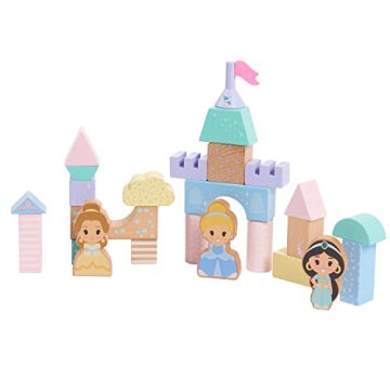 Disney Wooden Toys Princess Castle Block Set for Kids 18 Mon