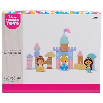 Disney Wooden Toys Princess Castle Block Set for Kids 18 Mon