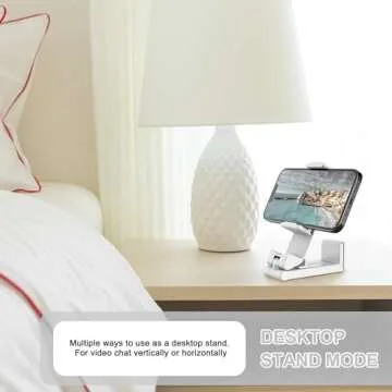 Perilogics Airplane Phone Holder Mount Universal in Flight Hands Free Viewing with Multi-Directional Dual 360 Degree Rotation (White)