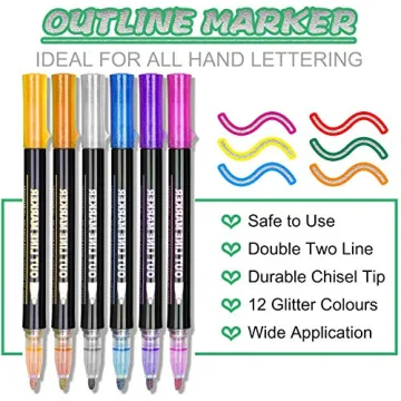 Yangmei 12-Color Glitter Markers for Kids Creative Arts & Crafts