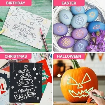 Yangmei 12-Color Glitter Markers for Kids Creative Arts & Crafts