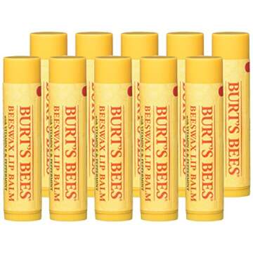 Burt's Bees Beeswax Lip Balm with Vitamin E & Peppermint 0.15 oz (Pack of 10)