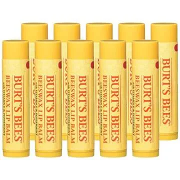 Burt's Bees Beeswax Lip Balm with Vitamin E & Peppermint 0.15 oz (Pack of 10)
