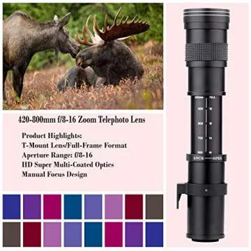 Canon EOS Rebel SL2 DSLR Camera with 18-55mm EF-S F/4-5.6 is STM Lens & EF 75-300mm f/4-5.6 III Lens + 420-800mm Zoom Lens + 32GB Memory + Camera Case + Tripod + Full Accessory Bundle