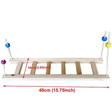 Jashem Chicken Ladder Swing, Chicken Toys for Coop Chicken Perch Chicken Wood Stand for Hens Handmad...