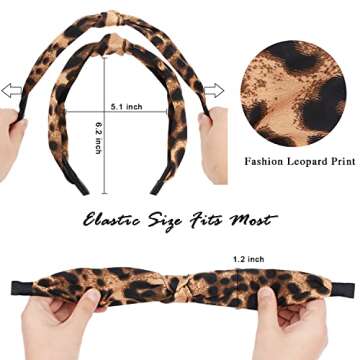 TOBATOBA Leopard Print Headbands - Stylish & Comfortable