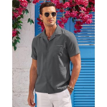 Stylish COOFANDY Men's Cuban Summer Beach Shirt