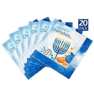 Elegant Hanukkah Napkins - 20 Pack for Festive Celebrations
