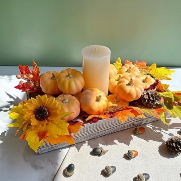 Winlyn 12 Pcs Artificial Orange Pumpkins for Decor