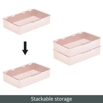 mDesign Stackable Storage Bin for Kitchen and Office