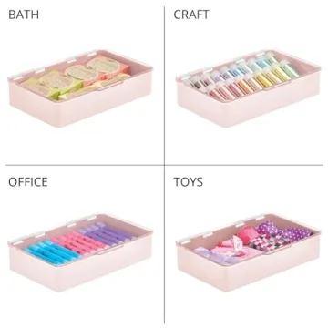 mDesign Stackable Storage Bin for Kitchen and Office