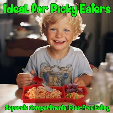 Funwares Fire Engine Kids' Dinnerware Set: Durable, Divided Plate, Ideal for Picky Eaters, Education...