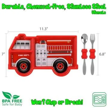 Fire Engine Kids' Dinnerware Set: Fun & Durable Mealtime Solution
