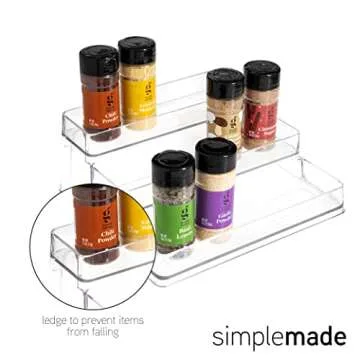 SIMPLEMADE 3-Tier Spice Rack Organizer - Versatile Storage Shelf for Kitchen, Bathroom, Bedroom & Of...
