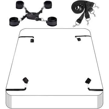 King Bed Sex Straps for Bed Restraints Bondag Sex Play BDSM Restraining Fetish Sweater Game Tie up Handcuffs Mattress Toys Adults Kit Couples Women Sex Furniture for Bedroom Sex Toys.E0222