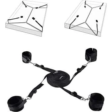 King Bed Sex Straps for Bed Restraints Bondag Sex Play BDSM Restraining Fetish Sweater Game Tie up Handcuffs Mattress Toys Adults Kit Couples Women Sex Furniture for Bedroom Sex Toys.E0222