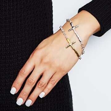 Silpada Polished Sterling Silver Cross Chain Bracelet