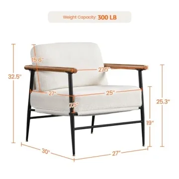 Yaheetech Accent Chair - Modern Boucle Fabric Lounge Chair