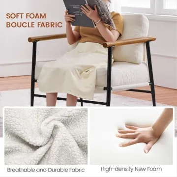 Yaheetech Accent Chair - Modern Boucle Fabric Lounge Chair