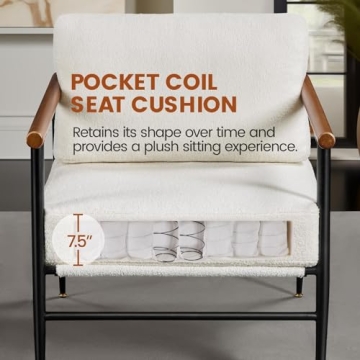 Yaheetech Accent Chair - Modern Boucle Fabric Lounge Chair