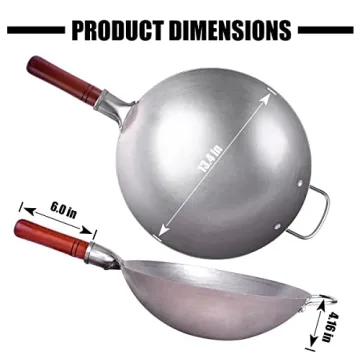 Teewe Hand Hammered Carbon Steel Wok Set with Accessories