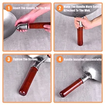 Teewe Hand Hammered Carbon Steel Wok Set with Accessories