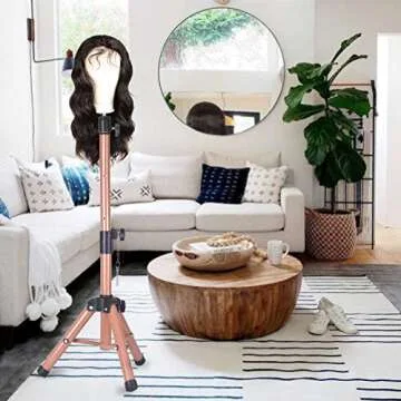 Smilco Wig Stand Tripod Mannequin Head Stand, Adjustable Heavy Duty Wig Head Stand for Cosmetology Hairdressing Training(40 Inches)