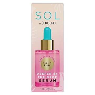 Jergens SOL Deeper by the Drop Self Tanning Drops, Tanning Water, Add to Lotions, Serums, and Oils f...