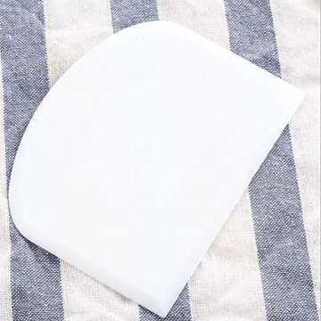 lasenersm 2 Pieces Dough Scraper Bowl Food-safe Plastic Dough Cutter Flexible Bench Multipurpose Food Scrappers for Bread Dough Cake Fondant Icing, White, Green