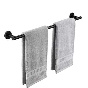 KES 25.2 Inches Black Towel Bar - Durable SUS304 Stainless Steel Design