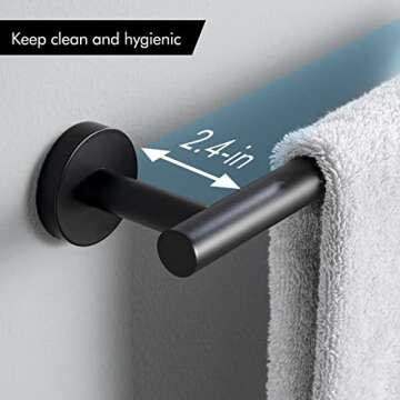 KES 25.2 Inches Black Towel Bar for Bathroom Upgrade