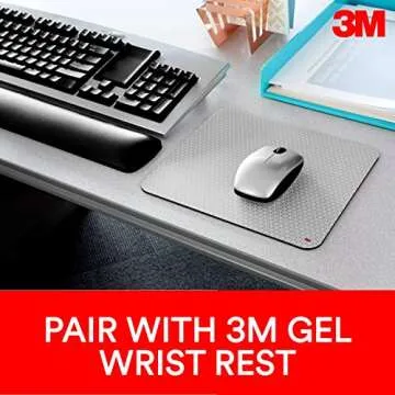 3M Precise Mouse Pad Enhances the Precision of Optical Mice at Fast Speeds, Easy to Clean, Stays in Place, 9 in x 8 in (MP114-BSD1)