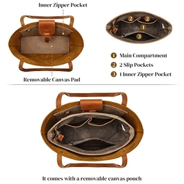 Stylish S-ZONE Leather Tote Bag for Daily Use and Work