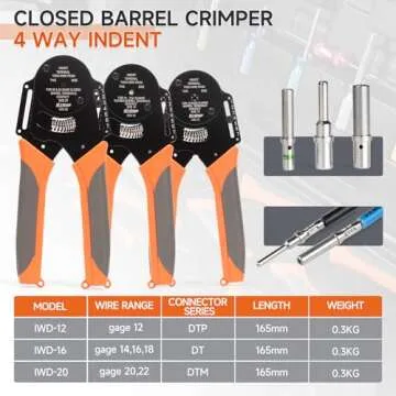 iCrimp Closed Barrel Crimp Tool, Weather Pack Crimpers, Deutsh Connector Kit for Deutsh DT Connector...