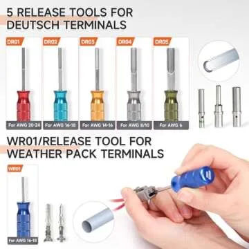 iCrimp Closed Barrel Crimp Tool, Weather Pack Crimpers, Deutsh Connector Kit for Deutsh DT Connectors and Stamped Contacts, Removal Tool Set- 12-pcs included