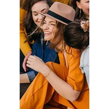 PERNNLA PEARL Bamboo Love Cuff Bangle Bracelet for Women Dainty 18K Gold Open Arm Cuff Oval Bracelets Simple Thin Gold Adjustable Bracelets