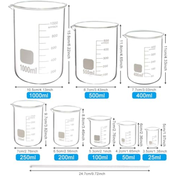 Durable Borosilicate Glass Beaker Set - Versatile Sizes Included