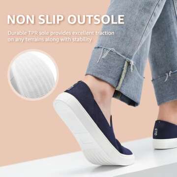 STQ Women's Comfortable Slip-On Loafers with Memory Foam