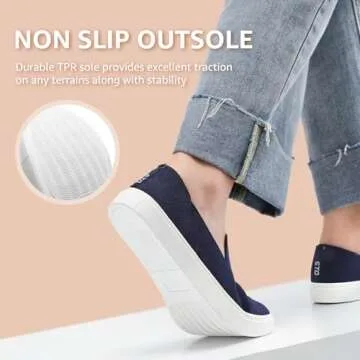 STQ Women's Comfortable Slip-On Loafers with Memory Foam