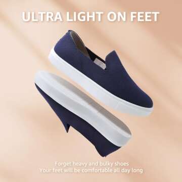 STQ Women's Comfortable Slip-On Loafers with Memory Foam