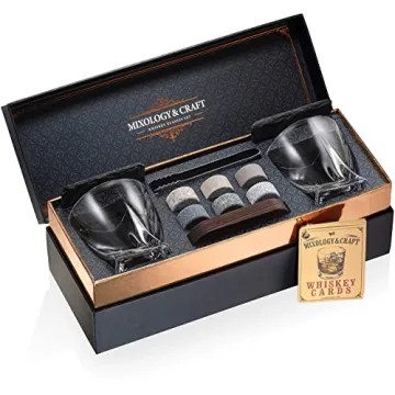 Craft Whiskey Glass Set with Gift Box & Stones