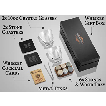 Craft Whiskey Glass Set with Gift Box & Stones