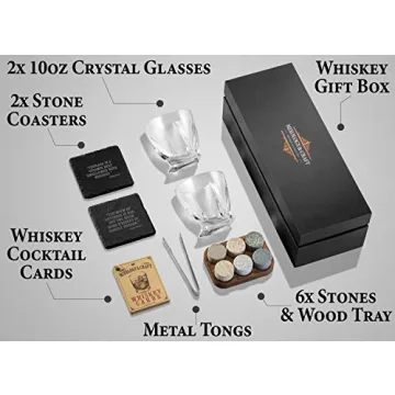 Craft Whiskey Glass Set with Gift Box & Stones