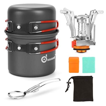 Odoland Camping Cookware Set for Hiking and Backpacking