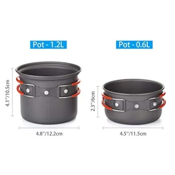 Odoland Camping Cookware Set for Hiking and Backpacking